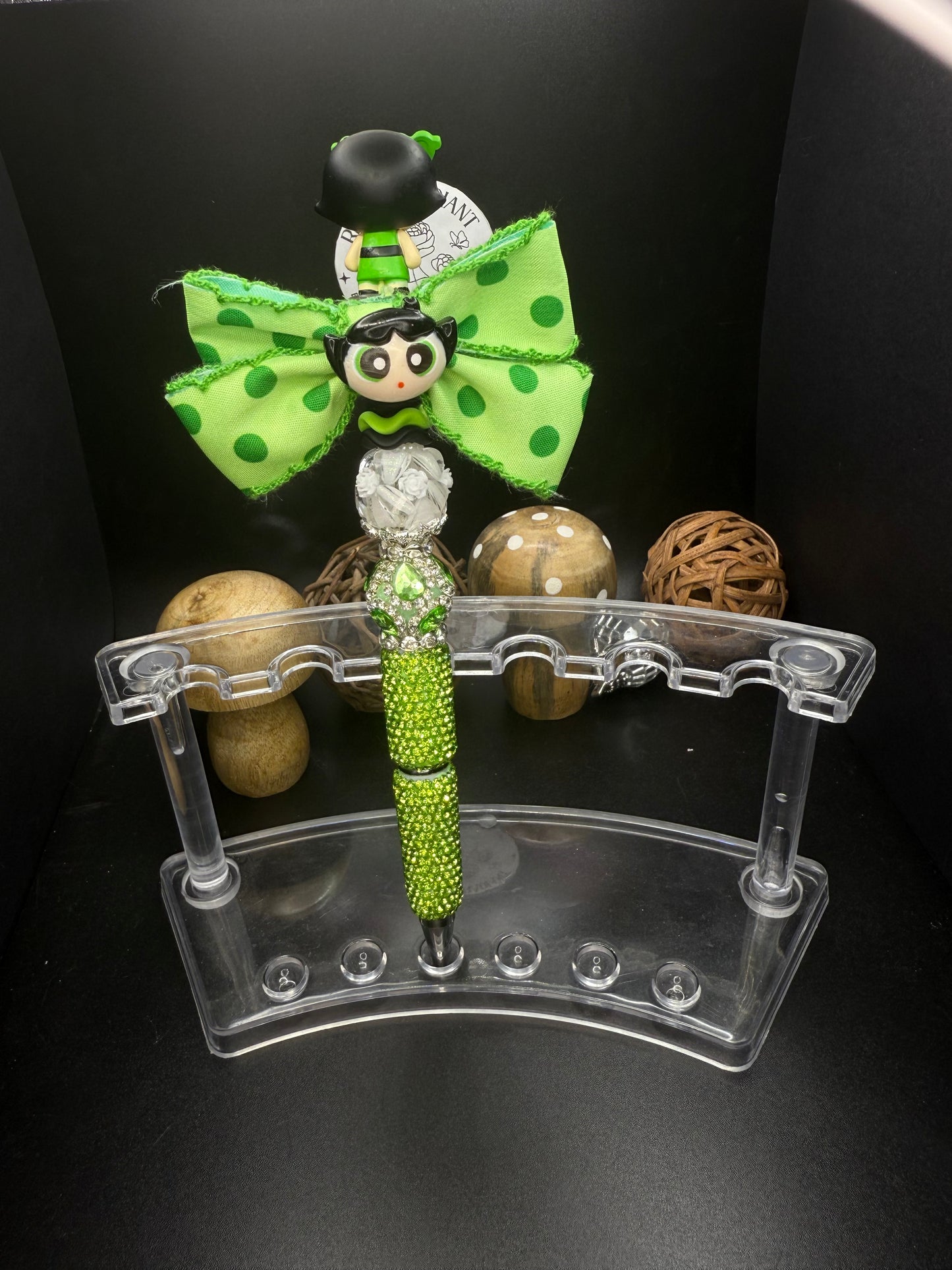 Powerpuff girls Buttercup beaded pen