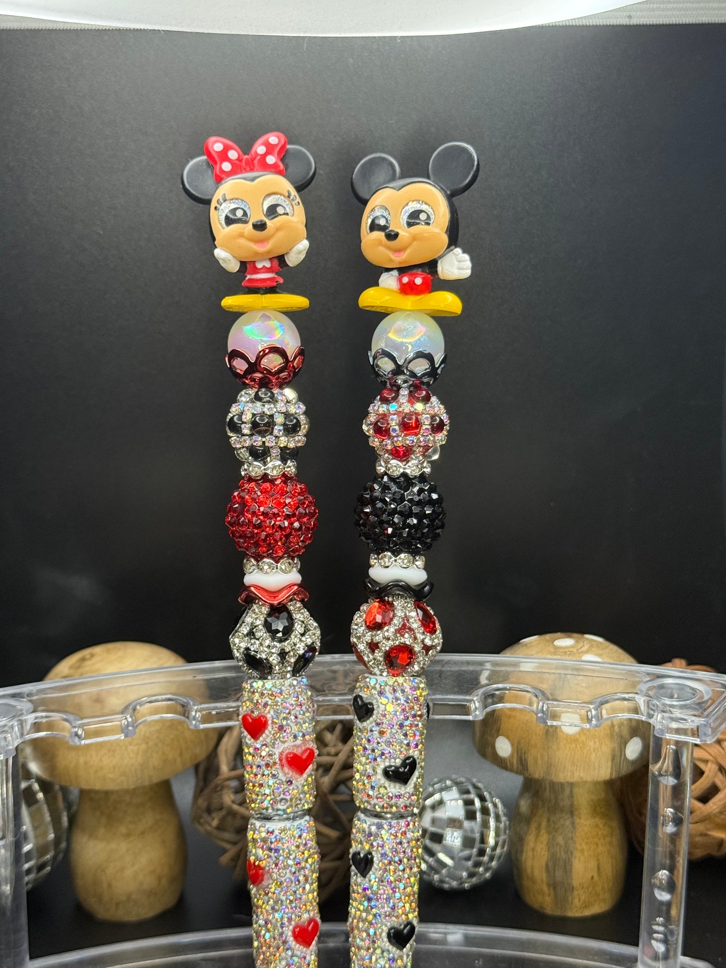 Mickey And Minnie set beaded pen