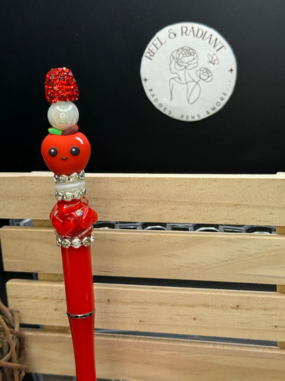 Red Apple Beaded Focal Pen