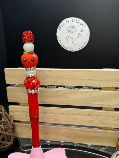 Red Apple Beaded Focal Pen