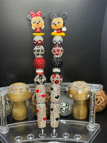 Mickey And Minnie set beaded pen