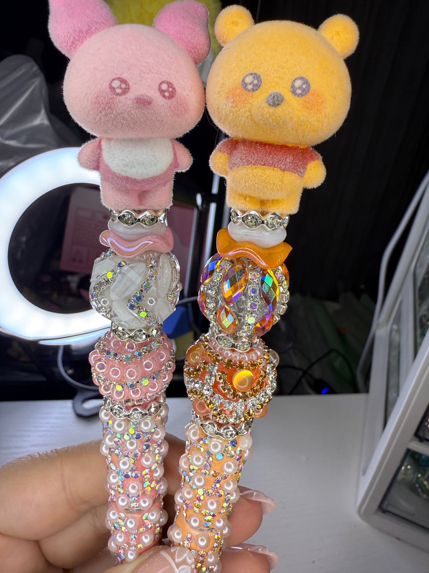Winnie the Pooh and Piglet Beaded Pens